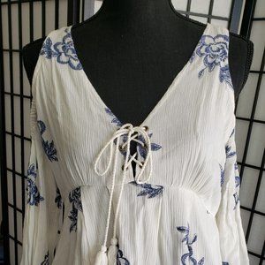 Baby doll dress - empire waist, cold shoulder, size 4